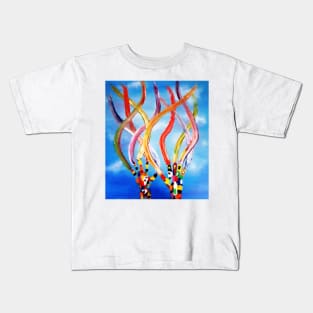 Abstract rainbow wave Kids T-Shirt